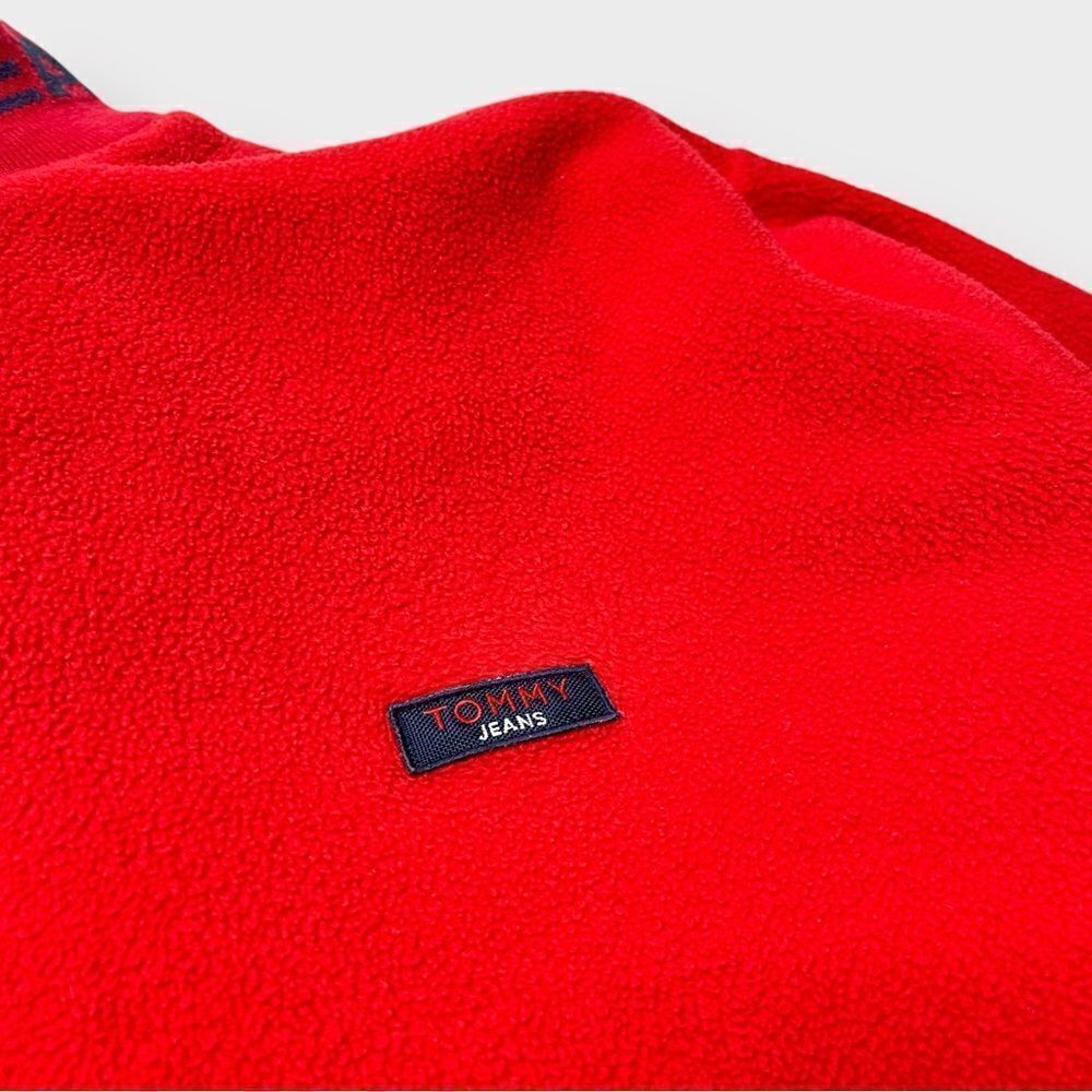 Vtg 90s Y2K Tommy Hilfiger 1/4 Zip Fleece Jacket, Big Logo Sweatshirt XL Sherpa - Picture 4 of 8